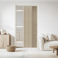 Accordian Door Curtain, 100% Blackout Folding Magnetic Doorway Curtains,Linen Style Closet Doors,for Room Divider,Privacy Protection（W52 x L78,Beige,1 Panel）