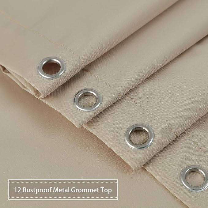 CAROMIO Hotel Quality 100% Waterproof Fabric Shower Curtain or Liner with Magnets for Bathroom, Tan, 72 x 78 inches