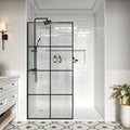 34" W x 72" H Shower Screen, Glass Shower Panel for Walk-in Shower, Fixed Shower Door with 3/8” (10mm) SGCC Tempered Glass, Matte Black