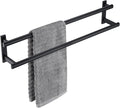 BAGNOLUX Double Towel Bar, SUS304 Towel Racks for Bathroom Wall Mounted 2-Tiers Ladder Towel Rails, Space Saving Bathroom Towel Holder Shelves Rack, Long Towel Hanger (32"-Square-Matte Black)
