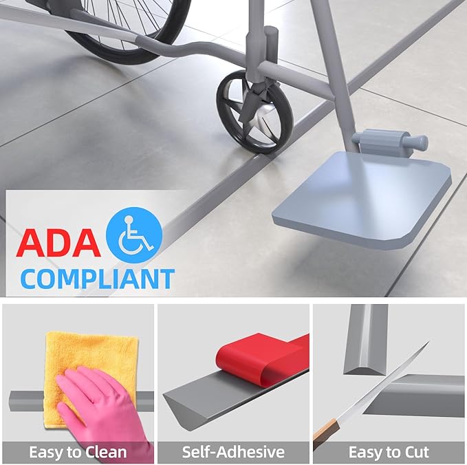 Duzzy 67 Inch Collapsible Shower Water Dam, Shower Threshold Water Stopper Barrier and Retention System and Keeps Water Inside Threshold Dry and Wet Separation, Suitable for Bathroom & Kitchen
