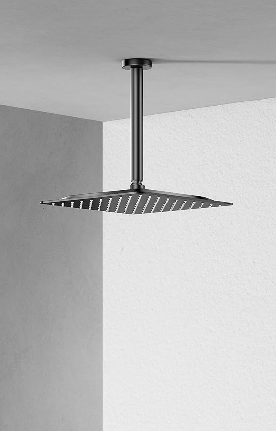 VBFF-Shower Head,rain shower head, 10 inch- Square Shower Head, 1.8 GPM Flow Rate, rainfall showerhead VBFF08(Matte Black)