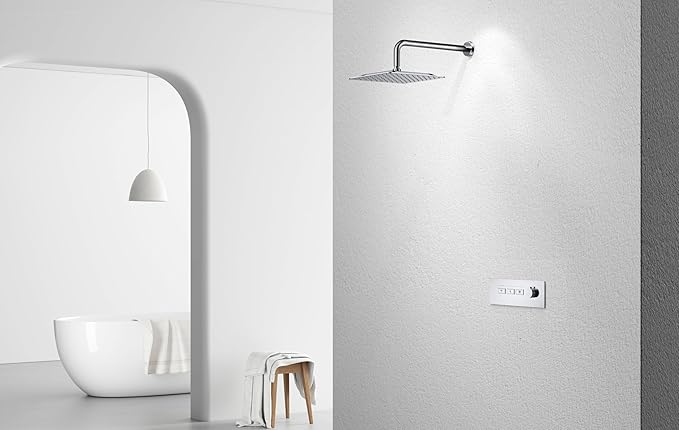 VBFF-Shower Head,rain shower head, 10 inch- Square Shower Head, 1.8 GPM Flow Rate, rainfall showerhead,VBFF08(Chrome)