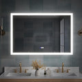 WELLFOR 48 x 32 Inch LED Medicine Cabinet with Lights, 3X Magnification Makeup Mirror, Bathroom Vanity Mirror Cabinet with Storage, Defogging Function, LED Medicine Cabinet Mirror, Three Opening Doors