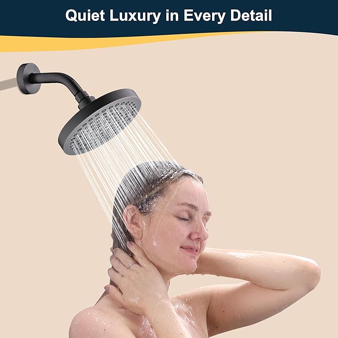 BRIGHT SHOWERS Brass Shower Arm with Flange 6 Inch Wall Mounted Shower Pipe Arm Extension for Fixed Shower Head and Handheld Showerhead, Oil-Rubbed Bronze