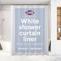 Clorox Shower Curtain Liner, Premium Lightweight Flexible Waterproof 4g PEVA for Bathroom with Weighted Magnets, Standard Size 70" x 72", White 1 Pack