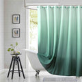 Extra Long Fabric Shower Curtain, Green Ombre Cloth Shower Curtains for Bathroom, Modern Waterproof Bathroom Curtains, 72" W x 84" H