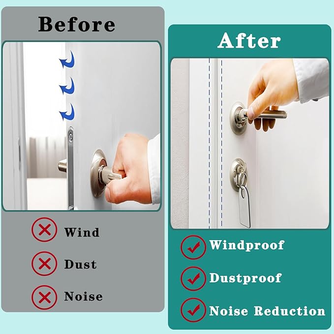 Door Seal Strip for Door Frame, Rubber Weather Stripping Door Seal, Self-Adhesive Extra Thick Insulation Strip, Soundproofing, Dustproof, Large Gap Filler (White, 40 Ft)