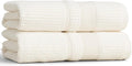 Preston Lane Douro Hand Towel Set – 2 Pack Luxury Cotton Towels, Ultra Soft & Absorbent, Quick-Dry Spa-Quality Bathroom Towels, Made in Portugal, Alabaster