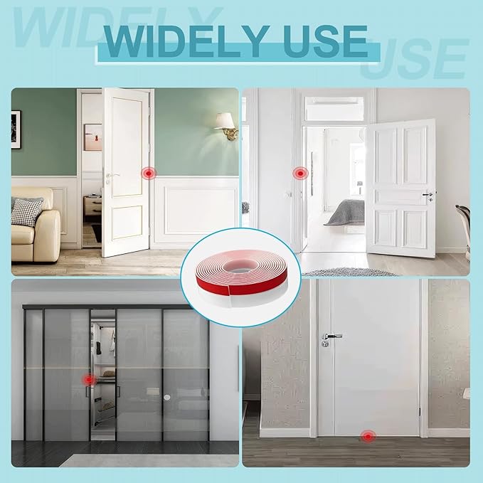 36FT Weather Stripping Door Seal - 1" Silicone Door Draft Seal Tape for Gaps Under Door Weatherstripping Sweep Stopper for Bottom of Shower Door/Sliding Glass Door