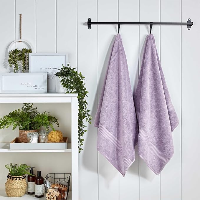 Christy Supreme Hygro 4 Piece Towel Set | Lavender | 100% Luxury Supima Cotton | Ultra Soft | Super Absorbent | 650GSM |2 Bath Sheets 2 Hand Towels