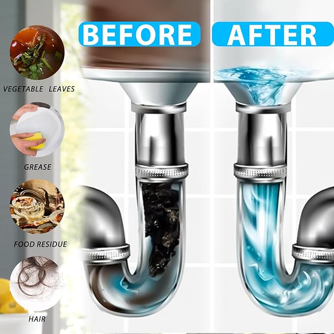 BELL BIRDCrystal Lye Drain Opener, Drain Opener,Pipeline Dredging Agent, Crystal Lye Drains Cleaner, Drains Clog Remover Agent, Unclogs Bathroom and Kitchen Sinks,Shower Pipes (260g/1Pcs)