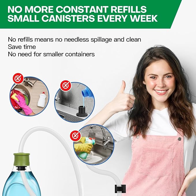 Sink Soap Dispenser Extension Tube Kit with Upgraded Check Valve, with 47" Under Counter Soap Dispenser Tube for Kitchen Sink, Powerful Suction for Countertop Kitchen Sink Accessories