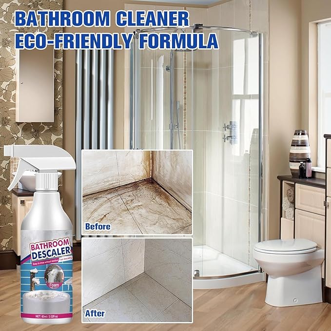 Bathroom Descaler Foam Cleaner,Bubble Cleaner Foam,Bathroom Glass Descaler,All Purpose Rinse Cleaning Foams Spray For Bathtub,Toilet,Glass,Faucet(2PCS)