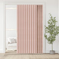 Accordian Door Curtain, 100% Blackout Folding Magnetic Doorway Curtains,Linen Style Closet Doors,for Room Divider,Privacy Protection（W72 x L78,Pink,1 Panel）
