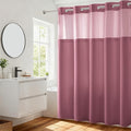 River Dream Heavyweight No Hooks Required Dotted Waffle Weave Shower Curtain with Snap in Liner - 71W x 74H,Hotel Grade,Spa Like Bath Curtain,Pale Mauve