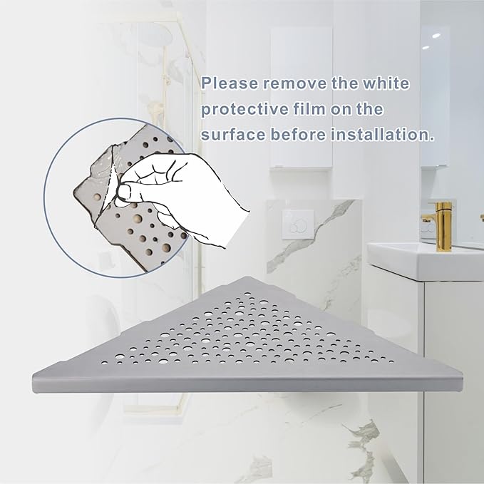 10" Brushed Nickel Corner Shower Shelf, No Drill 304 Stainless Steel Recessed Shower Shelves Grout in Corner Tile Bathroom Shelves for Tiled Wall,2 Pack