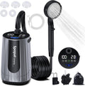 Portable Shower for Camping, [Upgraded] 10000mAh Rechargeable Camping Shower with 5 Adjustable Speeds,Premium LED Display, IPX8 Waterproof Outdoor Shower Kit for Hiking, Car, Pet, Travel
