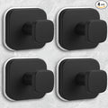 Shower Hooks for Inside Shower,Reusable Suction Cup Hooks for Glass Window,Mirror,Removable Towel Hooks for Bathroom,4 Pack(Black)