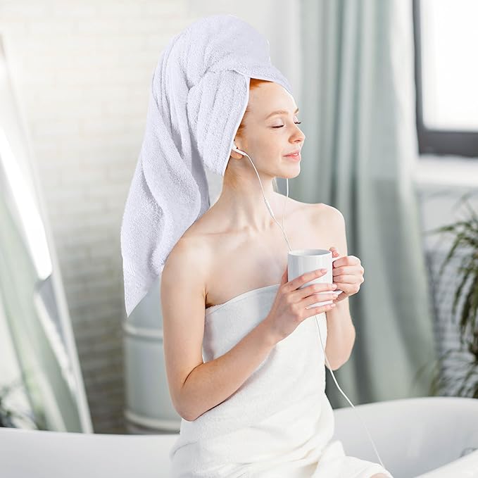 Utopia Towels 4 Pack Premium Extra Large Bath Towels Set, (30 x 60 Inches) 100% Ring Spun Cotton 500GSM, Lightweight and Highly Absorbent Quick Drying Towels, Perfect for Daily Use (White)