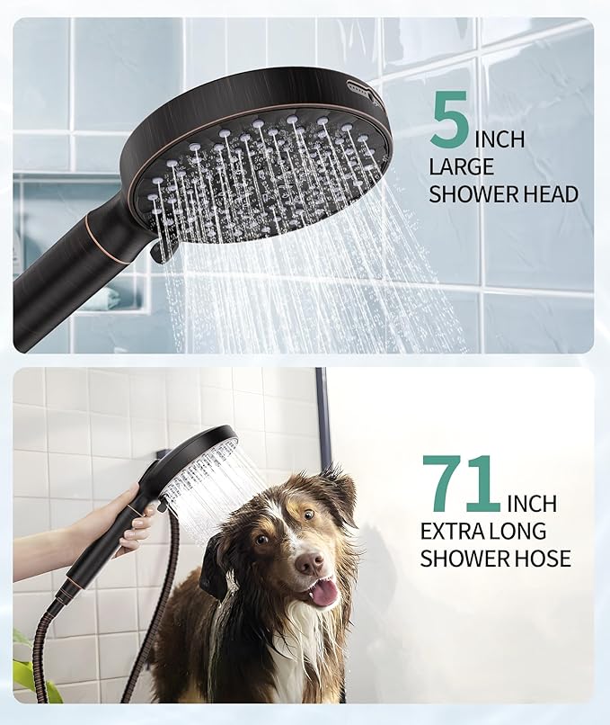 SR SUN RISE Filtered Shower Head with Handheld High Pressure 9 Spray Mode Showerhead Detachable Shower Head Water Softener Filters Beads for Hard Water Remove Chlorine 1 Filter ORB