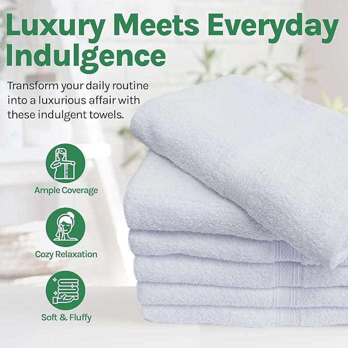 Towels N More Excellent Deals Wash Cloth (24 White) - 100% Cotton Washcloth 12x12 - Highly Absorbent All Purpose Cleaning washcloths - Machine Washable Facecloth Face Towels (24)