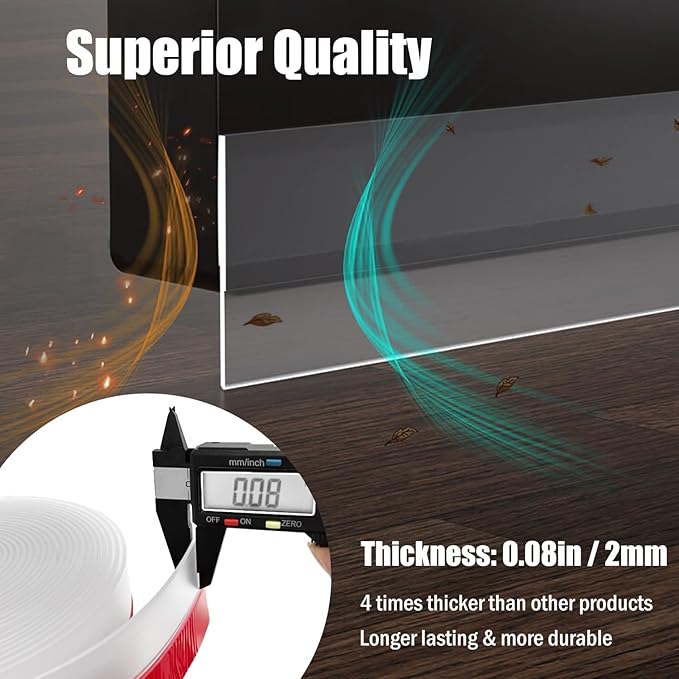 Wide Silicone Weather Stripping, 2 inch (W) x 20 Ft (L) Door Draft Stopper, Silicone Seal Strip for Doors Windows and Shower Glass Gap, Grey