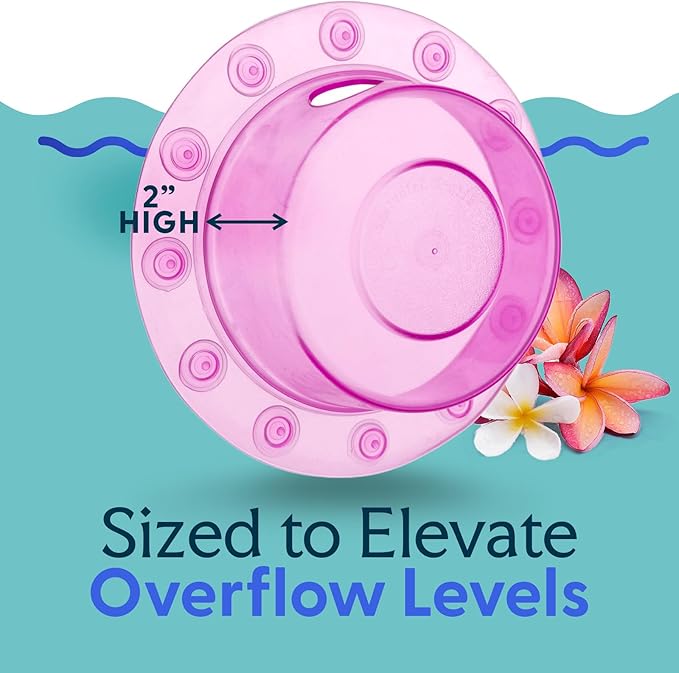 SlipX Solutions Bottomless Bath | Overflow Drain Cover for Tub | Best Gifts for Mom, Spa & Bath Accessories | Drain Block, Water Stopper Plug | Bath Essentials for Women | 4" Diameter, Pink