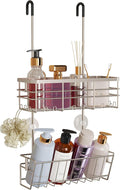HapiRm Hanging Shower Caddy Organizer - No Drilling Shower Organizer with Inclined Shelf, Rustproof & Waterproof 304 Stainless Steel Bathroom Caddy - Brushed Nickel