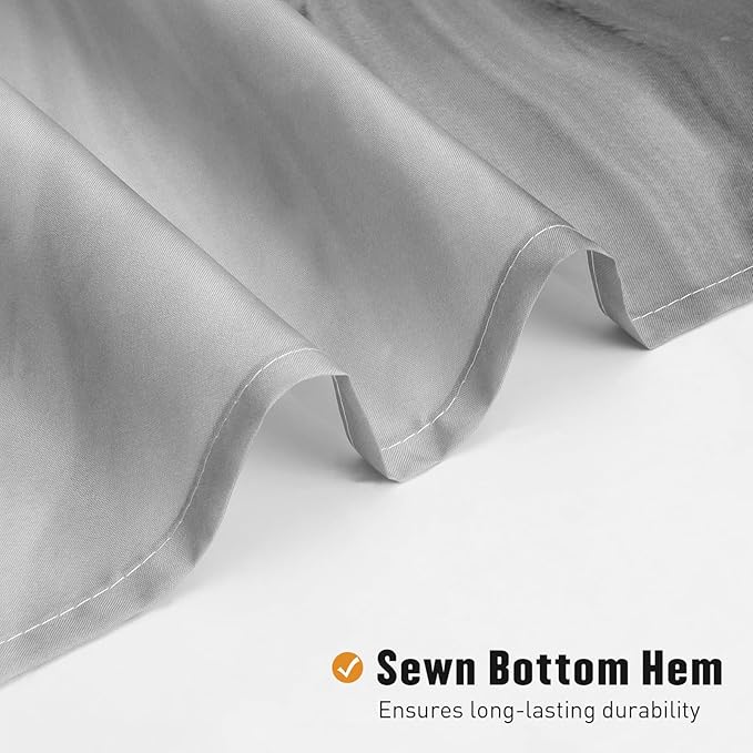 MitoVilla Grey Marble Long Shower Curtain 72 x 78, Abstract 78 inch Long Fabric Shower Curtain for Chic Luxury Bathroom Decor, Modern Ombre Watercolor Shower Curtains 78 inch