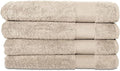 Hencely Premium Bath Towel Set of 4-28x 58 inches Soft Turkish Cotton Absorbent and Quick Dry Large Bathroom Towels Ideal for Home, Hotel, Spa, and Gym - Beige