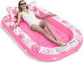 Inflatable Tanning Pool Lounger Float with Cervical Pillow - Pool Floats Adult for Sunbathing, Backyard, Pool Party - Inflate Ball Pit for Babies - Kids Swimming Pool Bed