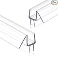 Frameless Shower Door Seal Strip 2 Pack x 39 Inch M Glass Shower Door Bottom Seal Strip for 3/8" Glass Shower Doors Sweep, Ultra-Clear Polycarbonate Stop Shower Leaks Create A Water Barrier