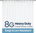 LiBa Bathroom Shower Curtain Waterproof Plastic Shower Curtain Premium PEVA Non-Toxic with Rust Proof Grommets Frosted 8G Bathroom Accessories 72x72
