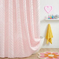 Pink Shower Curtain Boho Shower Curtains for Bathroom Girly Cute Shower Curtain Tufted Chervon Textured Stripes Modern Minimalist Bathroom Decor 72x72