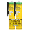 Stanley S421 All-Purpose RTV Silicone Sealant (2 x 10.1 fl.oz.) – 100% Waterproof Gray Caulk | Industrial-Grade Silicone for Kitchen, Bathroom, Shower, Window, Door, Indoor & Outdoor Use | 2 Pack