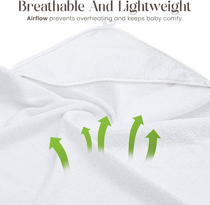 Bamboo Hooded Baby Towel with Face Cloth – 1 Hooded Towel (29x29 inches) & 1 Washcloth (9x9 inches) – Ultra Soft, Absorbent & Cozy Bath Set for Newborns and Infants