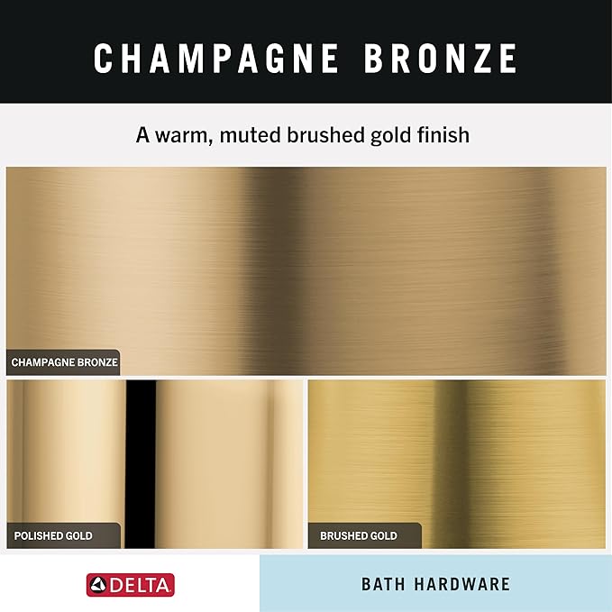 Delta Contemporary (1-Pack) 18" Shower Grab Bar Seniors ADA Compliant Champagne Bronze 450 lb Capacity Bathroom Safety Handle for Shower, Bathtub | Wall Mounted Balance Assist, Grip Bar 41818-CZ