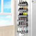 6 Pack Magnetic Spice Rack Organizer for Refrigerator and Oven, Dark Grey Fridge Organizers and Storage for Kitchen