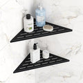 Corner Shower Shelves, 12” Recessed Tile Shower Shelf, 304 Stainless Steel Grout in Corner Tile Shower Shelves, No Drilling, Matte Black, 2 Pack