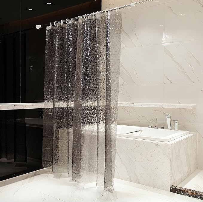 Waterproof Shower Curtain Liner EVA 8G - Rust-Proof Hooks, Heavy-Duty Magnets - Enhance Your Bathroom with Durability and Elegance