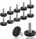 M8 Thread Levelers, 12 PCS Adjustable Furniture Feet, Screw in Leveling Feet for Table, Cabinets, Chairs, Stool Legs