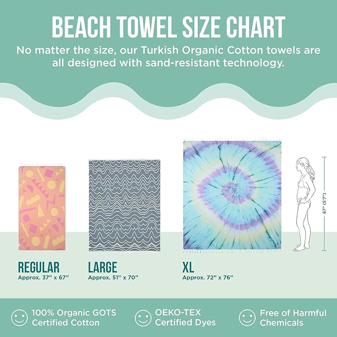 Sand Cloud Extra Large Turkish Beach Towel - Sand Free - 100% Organic Turkish Cotton Yarn - Quick Dry Towel for Beach, Picnic, Blanket or Bath - As Seen on Shark Tank - Marine Life (Ozy)
