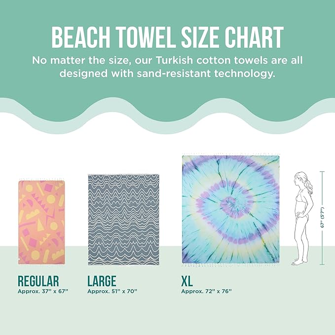 Sand Cloud Turkish Beach Towel - Sand Proof - 100% Certified Organic Turkish Towel - Quick Dry Towel for Beach, Picnic, Blanket or Bath Towel - As Seen on Shark Tank - Gocek (Royal Blue)