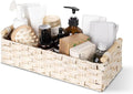 GRANNY SAYS Toilet Paper Basket for Back of Toilet, Wicker Baskets for Storage, Wicker Baskets for Shelves, Toilet Basket Tank Topper, Waterproof Toilet Tank Basket, 14¼" x 6½" x 4¼", Butter Milk