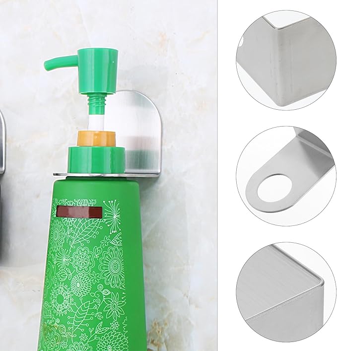 ABOOFAN Wall-Mounted Bathroom Storage Rack with Shampoo Bottle Holder Hook Self-Adhesive Shower Gel Bottle Rack for Space Saving and Organized Bathroom
