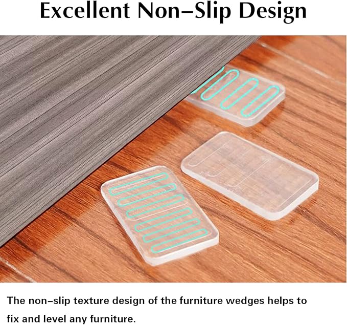 8 Pcs Table Wedge Clear Shim, Plastic Shims Levelers Adjustable Blocks Furniture Wedges, Leveling for Hot Tub Toilet Restaurant Appliance Door Stops, Trimmable Fix Highest Side 1/4" (6.5mm)