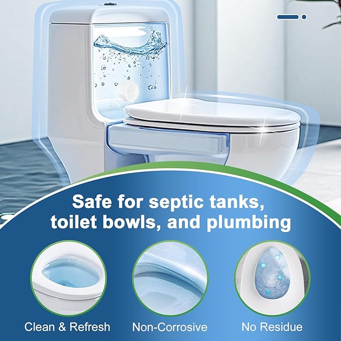 Toilet Bowl Cleaner Tablets with Bleach 12 PACK Powerful Formula to Eliminate Limescale & Rust