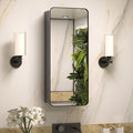 Keonjinn 15 x 36 Inch Black Slim Medicine Cabinets, Narrow Bathroom Medicine Cabinet with Mirror, Stainless Steel Framed, Adjustable Shelves, Recessed or Wall Mount, Soft Closing, Modern Farmhouse