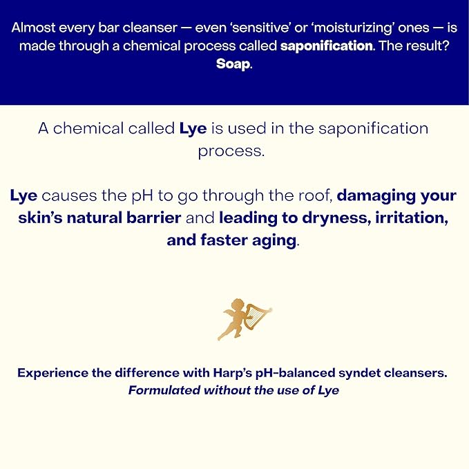 HARP pH-Balanced (5.0-6.0) Exfoliating Body Wash Bar - FRAGRANCE FREE. Bamboo Powder Exfoliation -the perfect consistency. Soap/Lye/Preservative/Dye/Masking agent-Free. Non-comedogenic.